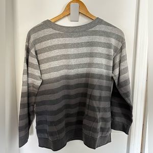 J.Jill Striped Grey Ombré Sweater with Pockets, size S